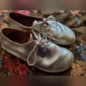 Silver Women's Lace-Up Shoes